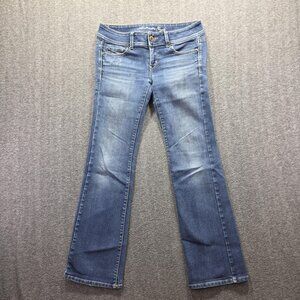 American Eagle Jeans Womens 4 Blue Slim Boot Stretch Denim Classic Mid Rise